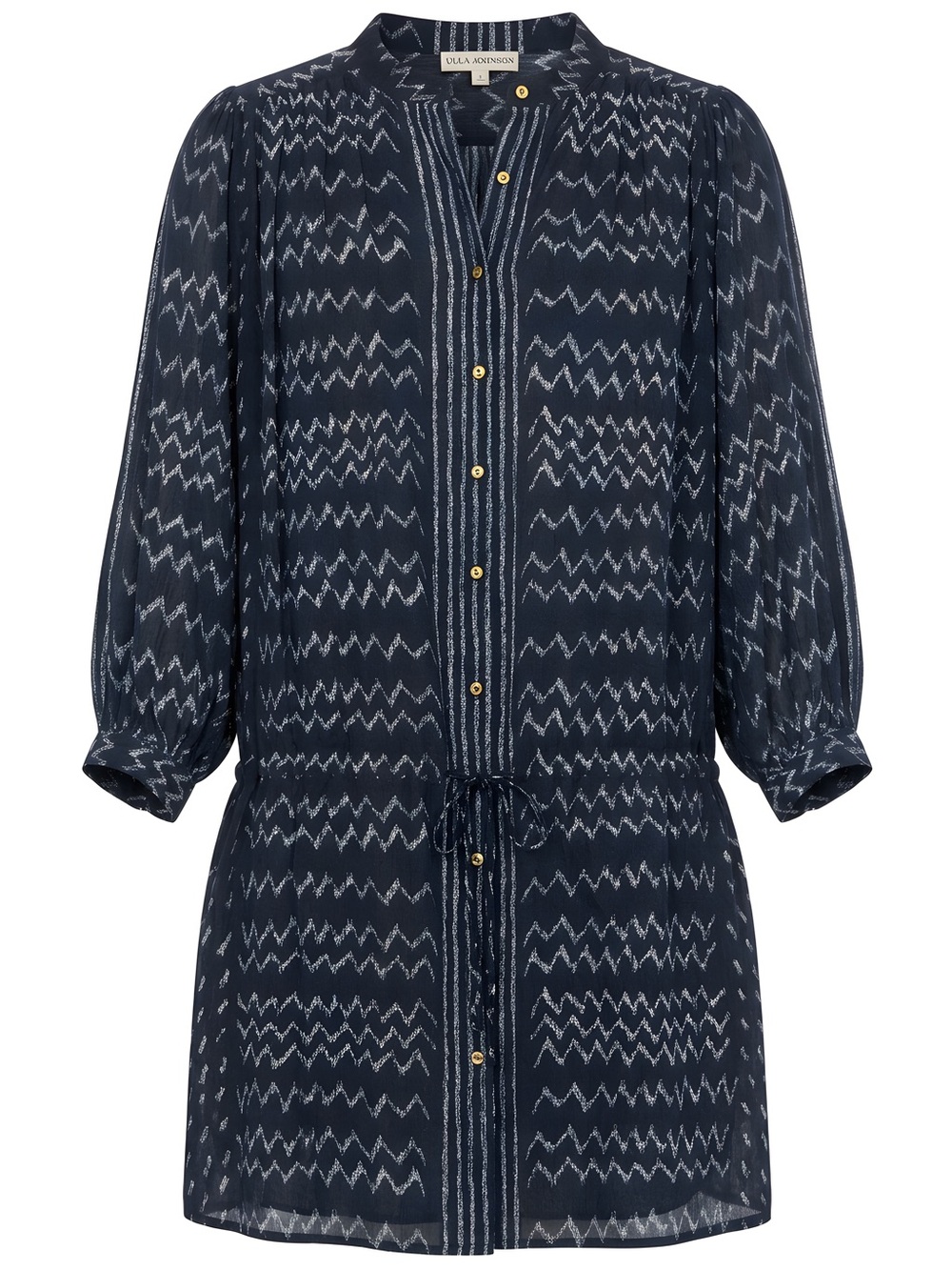 Ulla Johnson- 100% Silk Navy Printed Top, size 2
